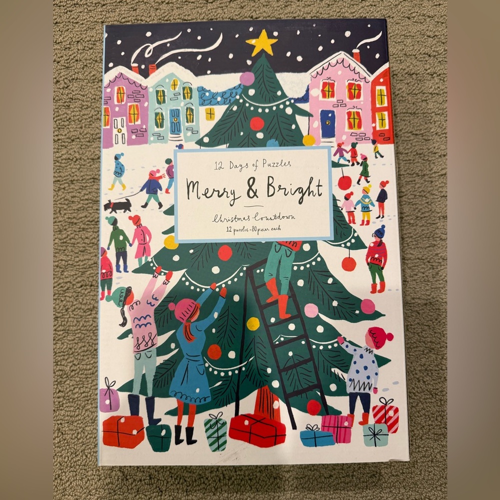 Merry & Bright Holiday Puzzle Set - Festive Multicolor